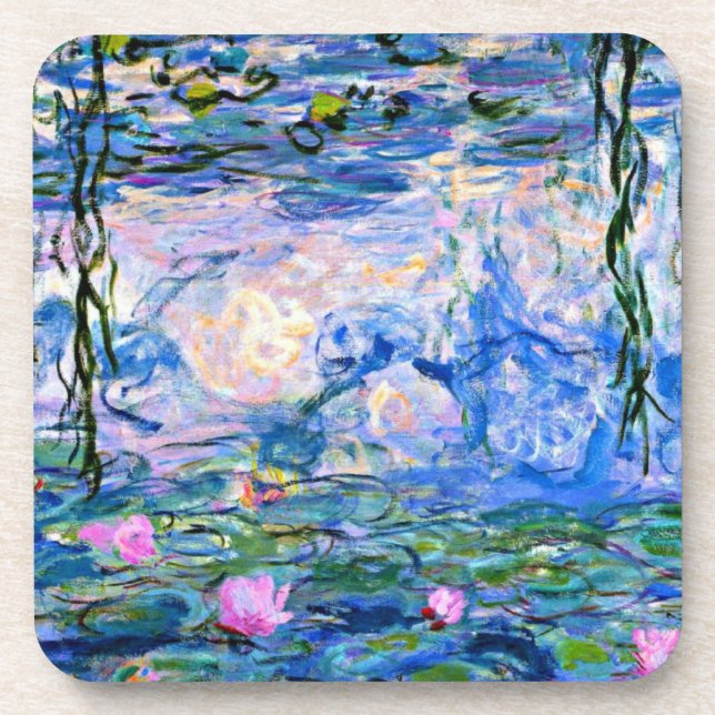 Dessous-de-verre Les fameuses nénuphars de Monet (roses) (Devant)