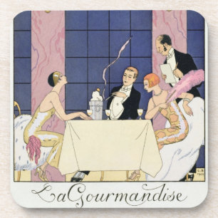 Dessous-de-verre Les gourmands, 1920-30 (copie de pochoir)