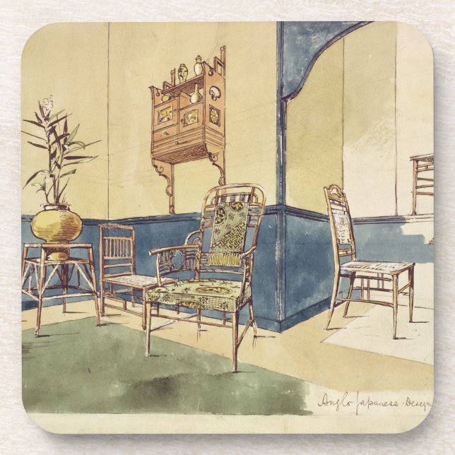 Dessous-de-verre Les meubles anglo de style japonais conçoivent par (Devant)