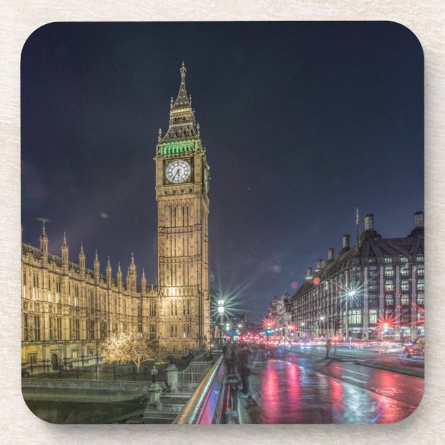 Dessous-de-verre Les monuments | Big Ben la nuit (Devant)