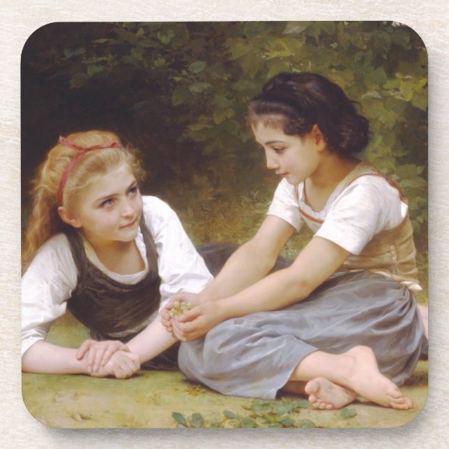 Dessous-de-verre Les Noisettes : Les jeunes filles ramassent les no (Devant)