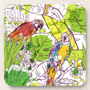 Dessous-de-verre Les perroquets tropicaux