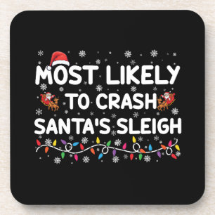 Dessous-de-verre Les Plus Susceptibles D'Écraser Santas Sleigh Drôl