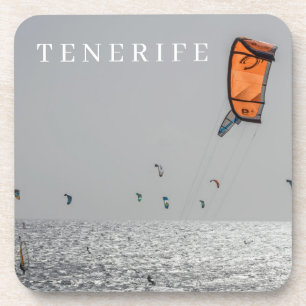 Dessous-de-verre Les surfeurs de cerfs-volants de Tenerife ont vue