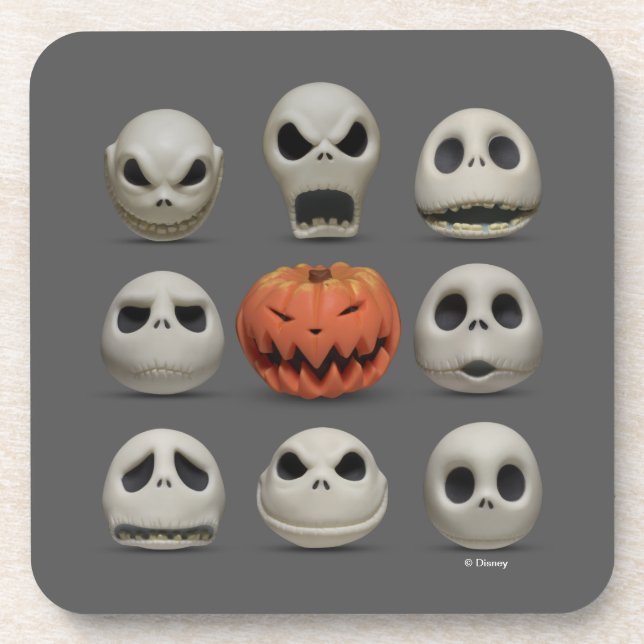 Dessous-de-verre Les visages de Jack Skellington le roi Citrouille (Devant)