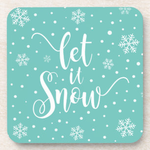 Dessous-de-verre Let It Snow Christmas Calligraphy   Coaster