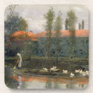 Dessous-de-verre L'étang de William Morris travaille à l'abbaye d