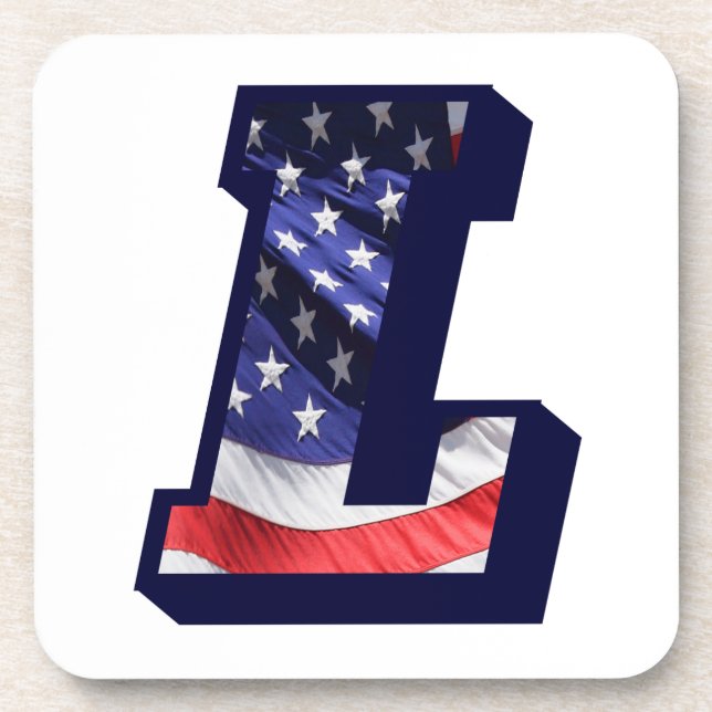 Dessous-de-verre LETTRE Drapeau AMÉRICAIN "L" (Devant)