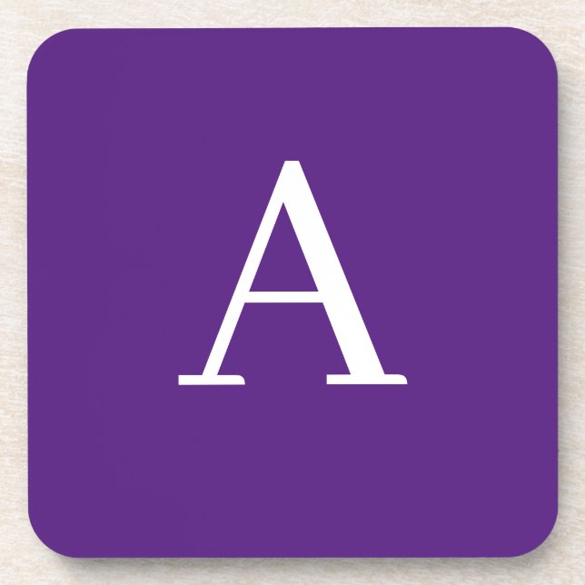 Dessous-de-verre Lettre initiale Monogramme Style moderne violet (Devant)
