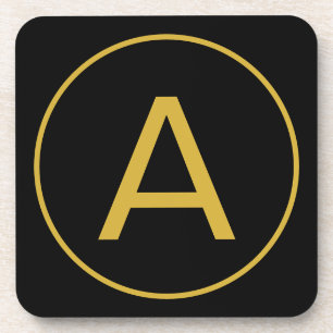 Dessous-de-verre LETTRE INITIALE MONOGRAPHIQUE ÉLÉGante OR COULEUR