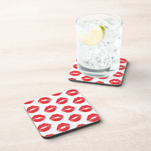 Dessous-de-verre Lèvres Rouges, Rouge À Lèvres, Baiser, Motif Des L