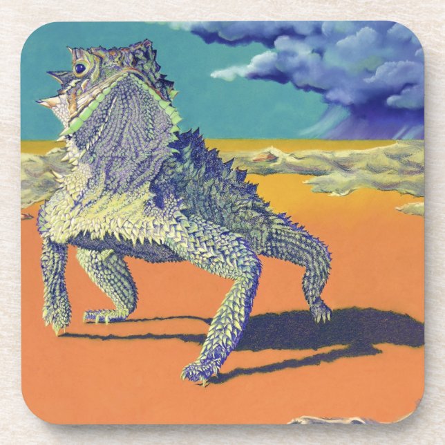 Dessous-de-verre Lézard, crapaud à cornes du Texas (Devant)