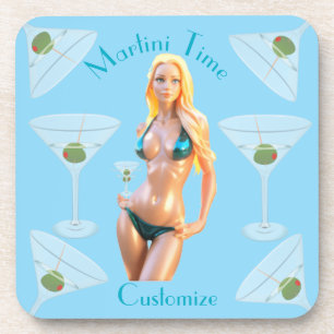 Dessous-de-verre l'heure du Martini Bikini Babe Thunder_Cove