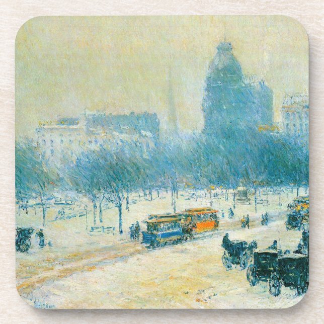 Dessous-de-verre L'Hiver à Union Square par Frederick Childe Hassam (Devant)
