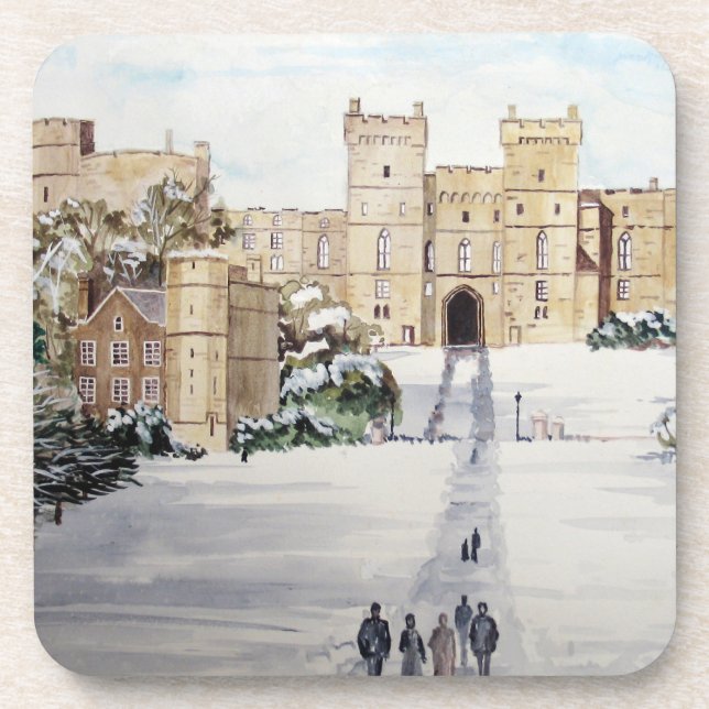 Dessous-de-verre L'hiver au château de Windsor par Farida Greenfiel (Devant)
