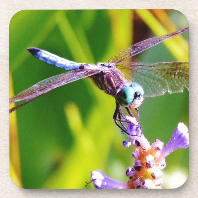 Dessous-de-verre libellule turquoise et violette (Devant)
