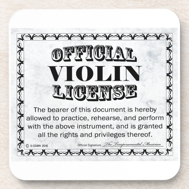 Dessous-de-verre Licence de violon (Devant)