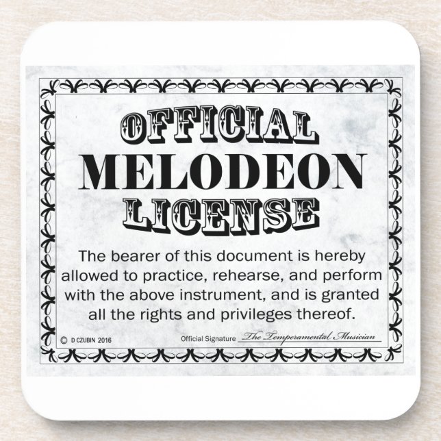 Dessous-de-verre Licence Melodeon (Devant)