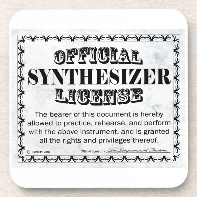 Dessous-de-verre Licence Synthesizer (Devant)