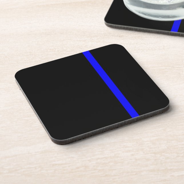 Dessous-de-verre Ligne Bleue Mince Symbolique verticale (Côté gauche)