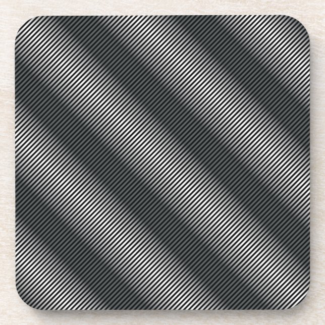 Dessous-de-verre Lignes de gris noir et blanc ultra minces (Devant)