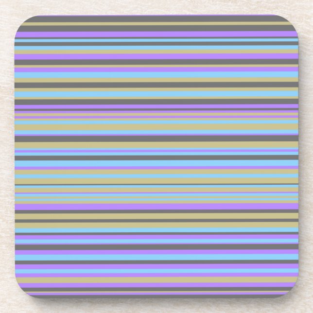 Dessous-de-verre Lignes pourpres, beiges, grises et bleues (Devant)