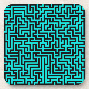 Dessous-de-verre Lignes turquoise de Maze noir