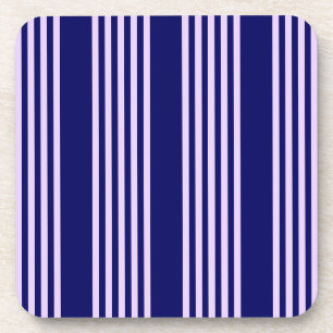 Dessous-de-verre Lilac violet et bleu marine cinq bandes motif