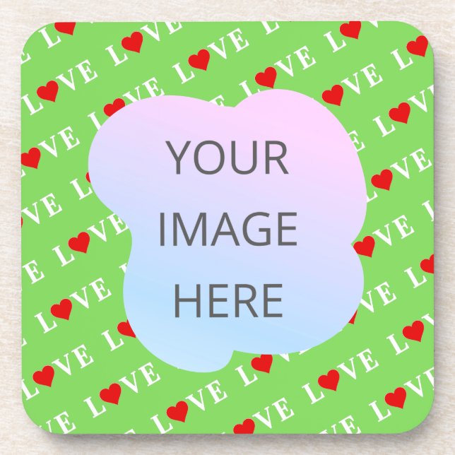 Dessous-de-verre Lime Green LOVE (Devant)