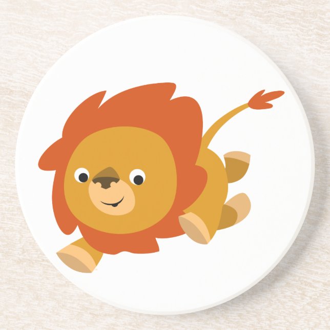 Dessous de verre Lion Cartoon Fast Cute (Devant)