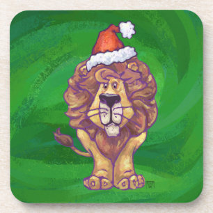 Dessous-de-verre Lion Christmas on Green