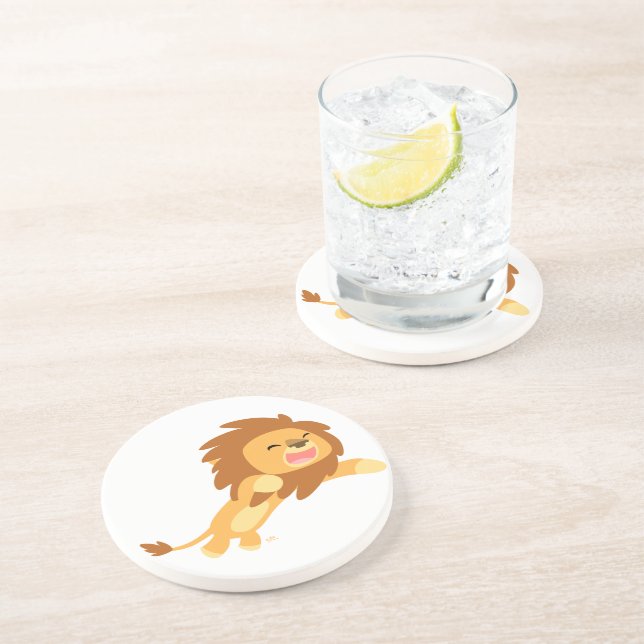 Dessous de verre Lion joyeux et joyeux (Côté)