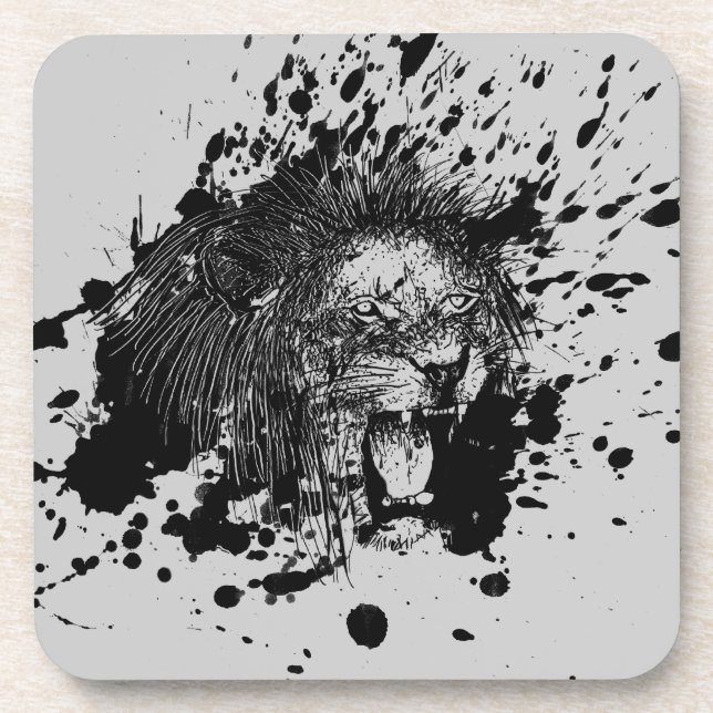 Dessous-de-verre Lion rugissant Choisissez votre couleur Arrière -  (Devant)