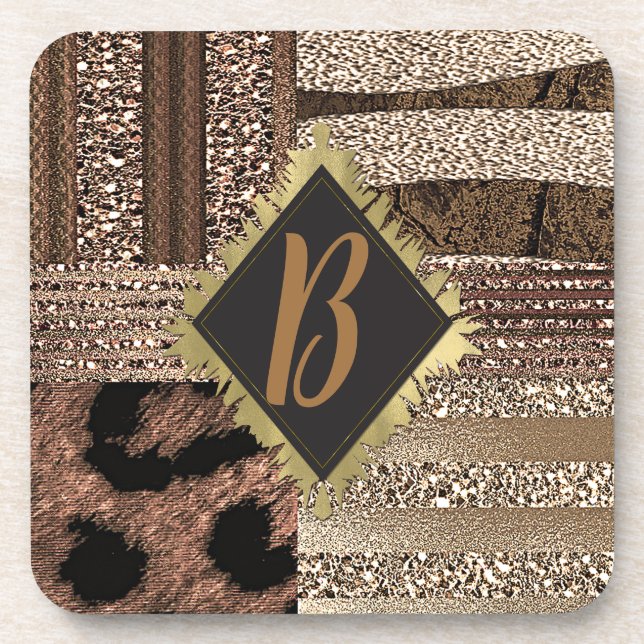 Dessous-de-verre Lioness Safari Chic Jungle Gold Modern Sparkle (Devant)