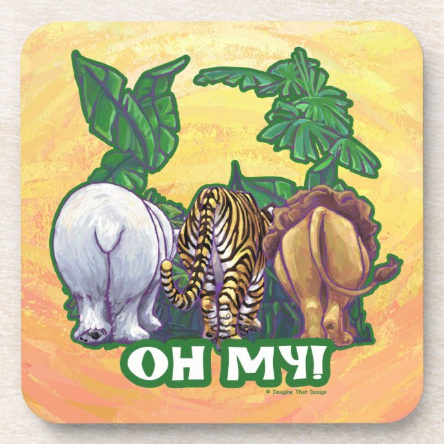Dessous-de-verre Lions Tiger Ours Oh Mon Tissu (Devant)