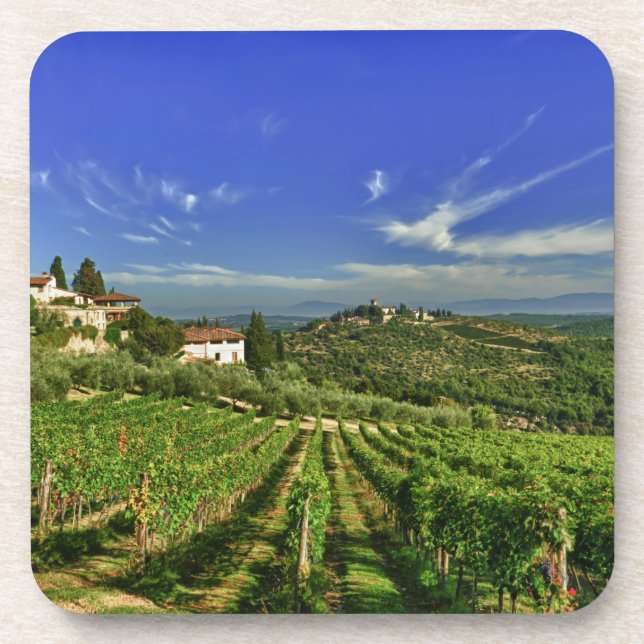Dessous-de-verre L'Italie, Toscane, Greve. Les vignobles de (Devant)