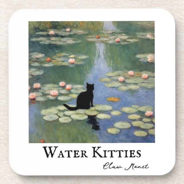 Dessous-de-verre Lits d'eau Monet Claw Pond de chat (Devant)