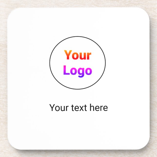Dessous-de-verre Logo personnalisé simple et élégant ici société (Devant)