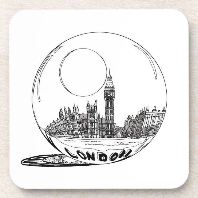 Dessous-de-verre Londres dans une boule de verre. (Devant)