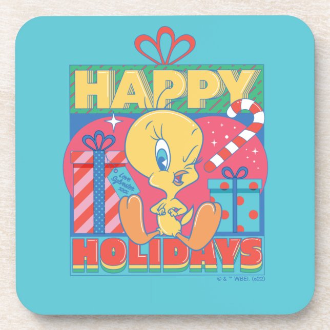 Dessous-de-verre LOONEY TUNES™ | TWEETY™ Joyeuses fêtes (Devant)