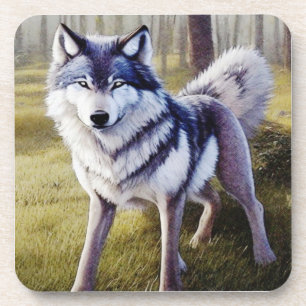Dessous-de-verre Loup coloré debout