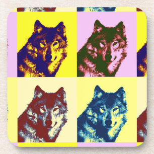 Dessous-de-verre Loup d'art pop