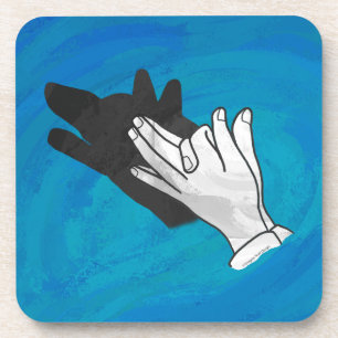 Dessous-de-verre Loup en bleu