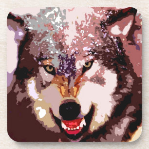 Dessous-de-verre Loup en neige