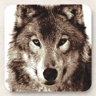 Dessous-de-verre Loup gris