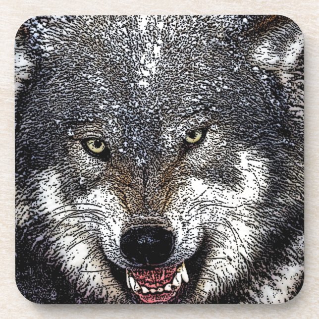 Dessous-de-verre Loup sauvage (Devant)