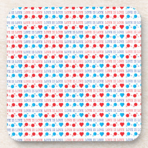 Dessous-de-verre LOVE est une citation LOVE en rouge et bleu