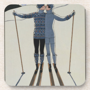 Dessous-de-verre <Lovers in the Snow> par Georges Barbier