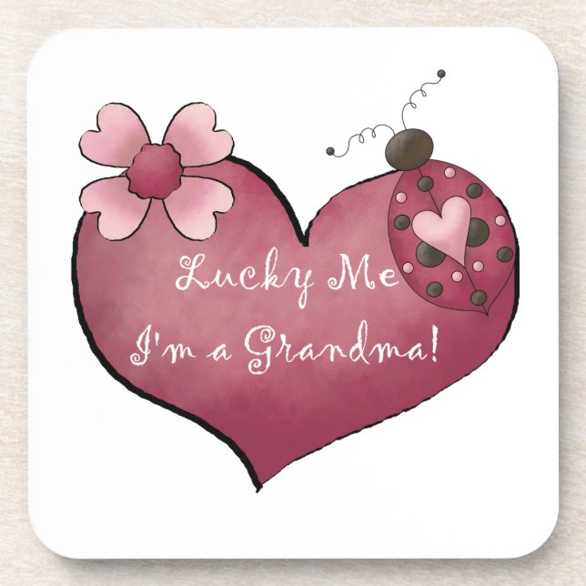 Dessous-de-verre Lucky Me Je suis un cadeau de grand-mère (Devant)
