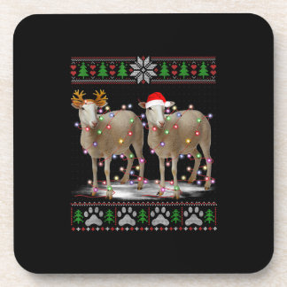 Dessous-de-verre Lumières des arbres de Noël des moutons | Cadeau a